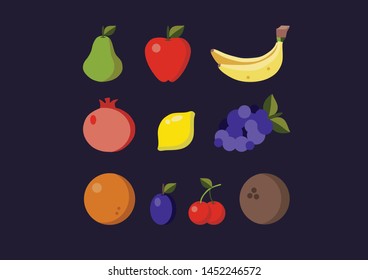 abstract fruits on a dark background