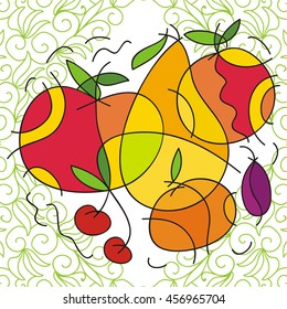 Abstract fruits. Vector illustration.