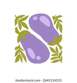 Abstract fruits and vegetables elements. Modern trendy minimalist. Healthy Food. Hand drawn design for wallpaper, wall decor, print, postcard, cover, template, banner.