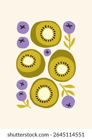 Elementos Abstractas de frutas y verduras. Moderno minimalista de moda. Alimentación saludable. Diseño dibujado a mano para el Fondo de pantalla, decoración de la pared, impresión, postal, cubierta, Plantilla, Anuncio.