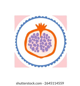Elementos Abstractas de frutas y verduras. Moderno minimalista de moda. Alimentación saludable. Diseño dibujado a mano para el Fondo de pantalla, decoración de la pared, impresión, postal, cubierta, Plantilla, Anuncio.