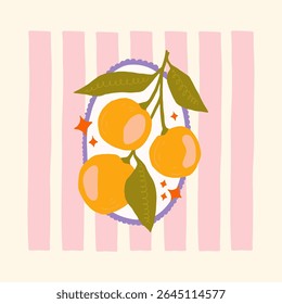 Elementos Abstractas de frutas y verduras. Moderno minimalista de moda. Alimentación saludable. Diseño dibujado a mano para el Fondo de pantalla, decoración de la pared, impresión, postal, cubierta, Plantilla, Anuncio.