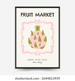 Abstract fruits and vegetables posters template. Modern trendy minimalist. Healthy Food. Hand drawn design for wallpaper, wall decor, print, postcard, cover, template, banner.