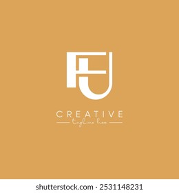 Abstract FU UF Letter Artistic Stylish Logo Design. Initial Based Vector.