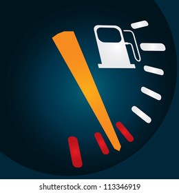 Abstract fuel indicator with fuel station sign - vector