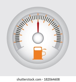 Abstract fuel indicator with fuel station sign