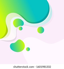 Abstract full color background. Background with unique abstract shapes in shades of green, orange, blue and purple. Stylish colorful flow and liquid backgrounds