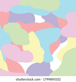 Abstract full color brush using pastel soft palette of colors