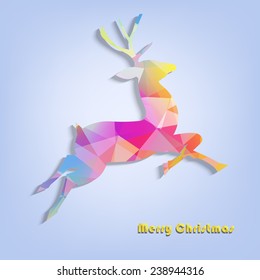 Abstract full color festive reindeer in the geometric style - vector