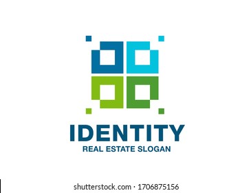 abstraktes Vollfarbenfenster, Vorlage für das Design des Logos von Immobilienfirmen