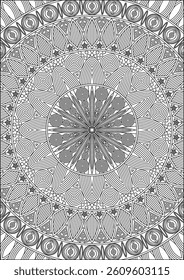 Abstract Full Mandala Coloring Page For Adult Illustration