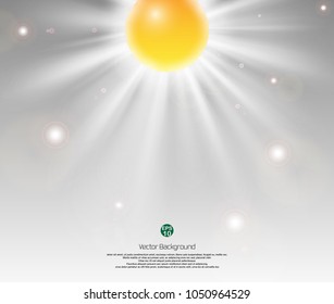 Abstract of full moon in night time background with aura sunburst, vector illustration eps10