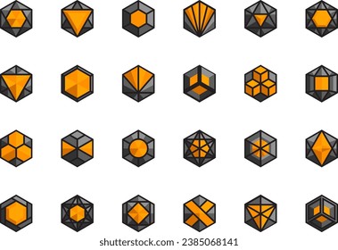 Abstract fullcolor logotype set. Business logo template. Vector design elements.