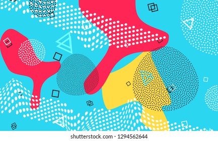 Abstract Fun Background. Colour Shapes Pattern. Splash Fun Background. Vector Illustration.