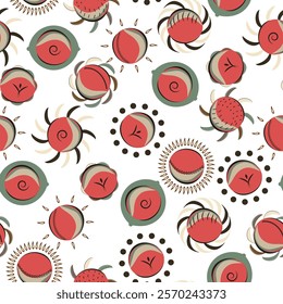 Abstract fun background. Round striped elements with different patterns.
