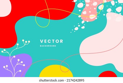 Abstract Fun Color Pattern Background. Flat Abstract Doodle Background. Illustration Vector 10 Eps.