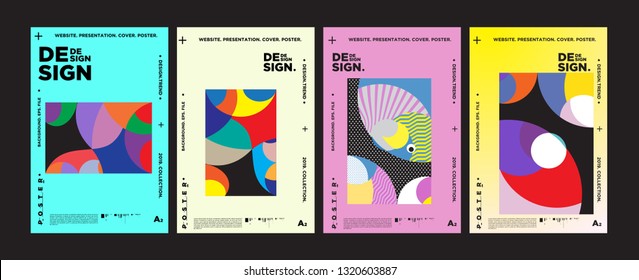 Abstract fun color pattern cartoon texture for doodle geometric background. Vector trend shape for brochure cover template design
