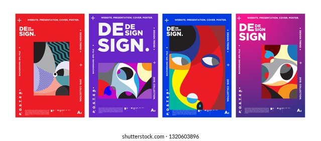 Abstract fun color pattern cartoon texture for doodle geometric background. Vector trend shape for brochure cover template design
