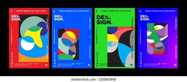 Abstract fun color pattern cartoon texture for doodle geometric background. Vector trend shape for brochure cover template design
