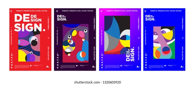Abstract fun color pattern cartoon texture for doodle geometric background. Vector trend shape for brochure cover template design

