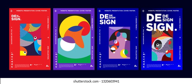 Abstract fun color pattern cartoon texture for doodle geometric background. Vector trend shape for brochure cover template design
