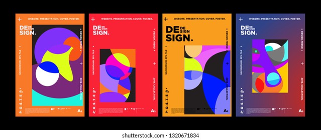 Abstract fun color pattern cartoon texture for doodle geometric background. Vector trend shape for brochure cover template design
