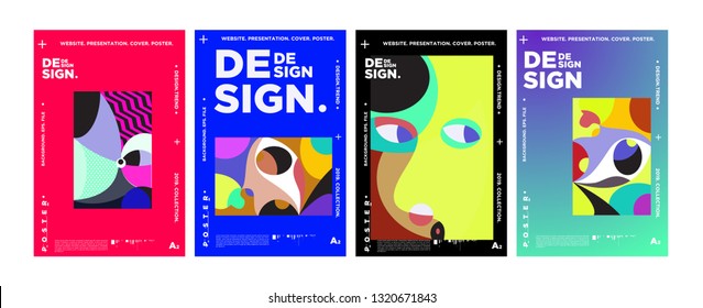 Abstract fun color pattern cartoon texture for doodle geometric background. Vector trend shape for brochure cover template design
