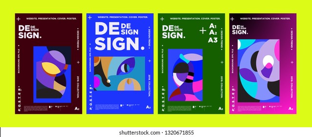 Abstract fun color pattern cartoon texture for doodle geometric background. Vector trend shape for brochure cover template design
