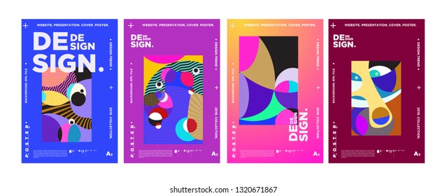 Abstract fun color pattern cartoon texture for doodle geometric background. Vector trend shape for brochure cover template design
