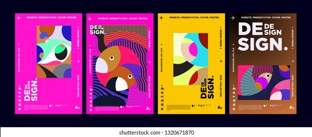 Abstract fun color pattern cartoon texture for doodle geometric background. Vector trend shape for brochure cover template design
