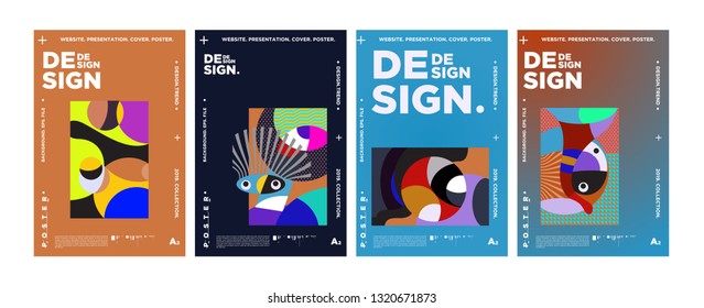 Abstract fun color pattern cartoon texture for doodle geometric background. Vector trend shape for brochure cover template design
