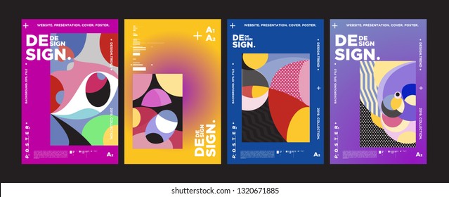 Abstract fun color pattern cartoon texture for doodle geometric background. Vector trend shape for brochure cover template design
