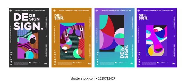 Abstract fun color pattern cartoon texture for doodle geometric background. Vector trend shape for brochure cover template design