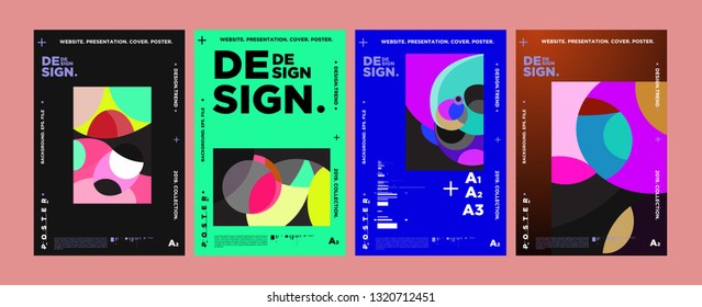 Abstract fun color pattern cartoon texture for doodle geometric background. Vector trend shape for brochure cover template design