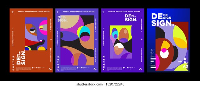 Abstract fun color pattern cartoon texture for doodle geometric background. Vector trend shape for brochure cover template design
