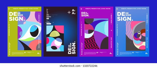 Abstract fun color pattern cartoon texture for doodle geometric background. Vector trend shape for brochure cover template design
