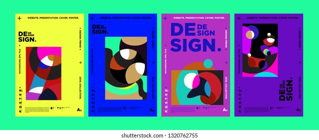 Abstract fun color pattern cartoon texture for doodle geometric background. Vector trend shape for brochure cover template design
