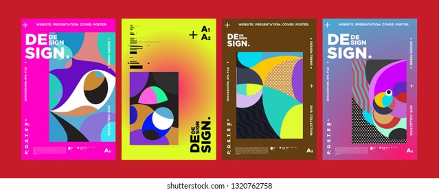 Abstract fun color pattern cartoon texture for doodle geometric background. Vector trend shape for brochure cover template design

