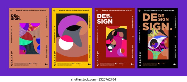 Abstract fun color pattern cartoon texture for doodle geometric background. Vector trend shape for brochure cover template design
