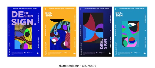Abstract fun color pattern cartoon texture for doodle geometric background. Vector trend shape for brochure cover template design
