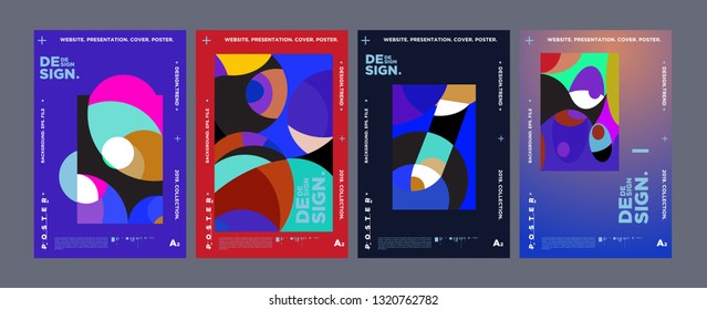 Abstract fun color pattern cartoon texture for doodle geometric background. Vector trend shape for brochure cover template design
