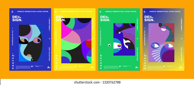Abstract fun color pattern cartoon texture for doodle geometric background. Vector trend shape for brochure cover template design
