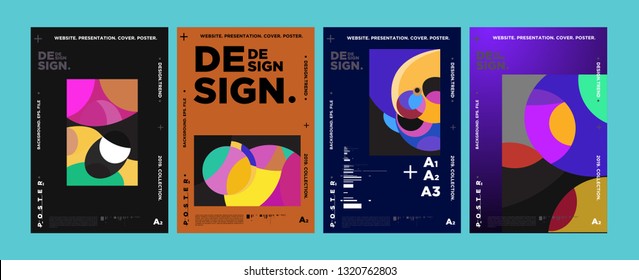 Abstract fun color pattern cartoon texture for doodle geometric background. Vector trend shape for brochure cover template design
