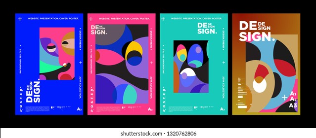 Abstract fun color pattern cartoon texture for doodle geometric background. Vector trend shape for brochure cover template design
