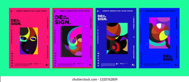 Abstract fun color pattern cartoon texture for doodle geometric background. Vector trend shape for brochure cover template design
