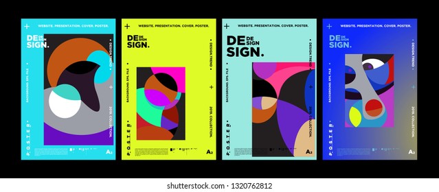 Abstract fun color pattern cartoon texture for doodle geometric background. Vector trend shape for brochure cover template design
