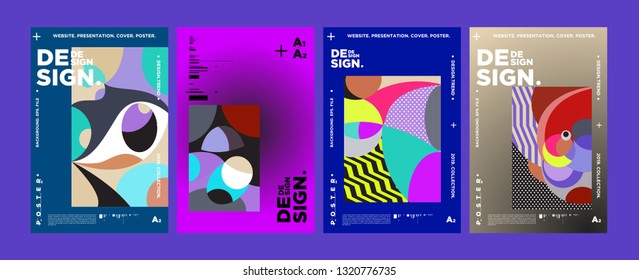 Abstract fun color pattern cartoon texture for doodle geometric background. Vector trend shape for brochure cover template design
