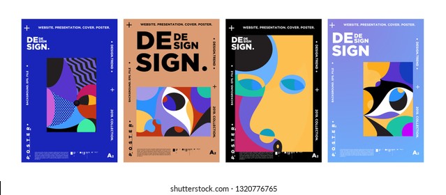 Abstract fun color pattern cartoon texture for doodle geometric background. Vector trend shape for brochure cover template design
