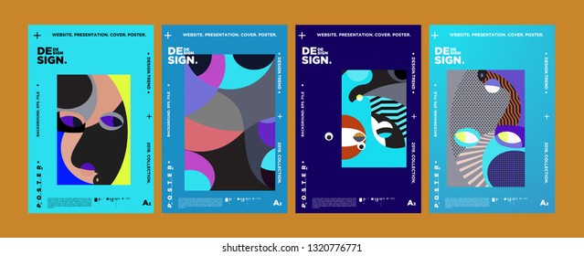 Abstract fun color pattern cartoon texture for doodle geometric background. Vector trend shape for brochure cover template design
