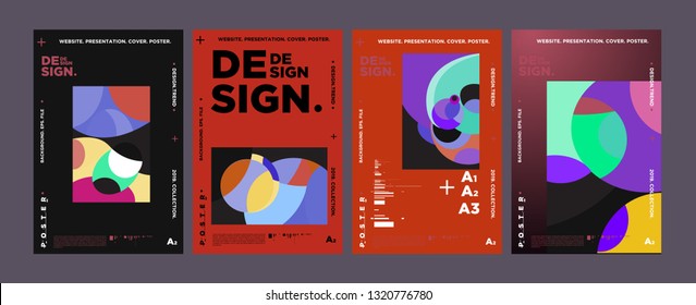 Abstract fun color pattern cartoon texture for doodle geometric background. Vector trend shape for brochure cover template design
